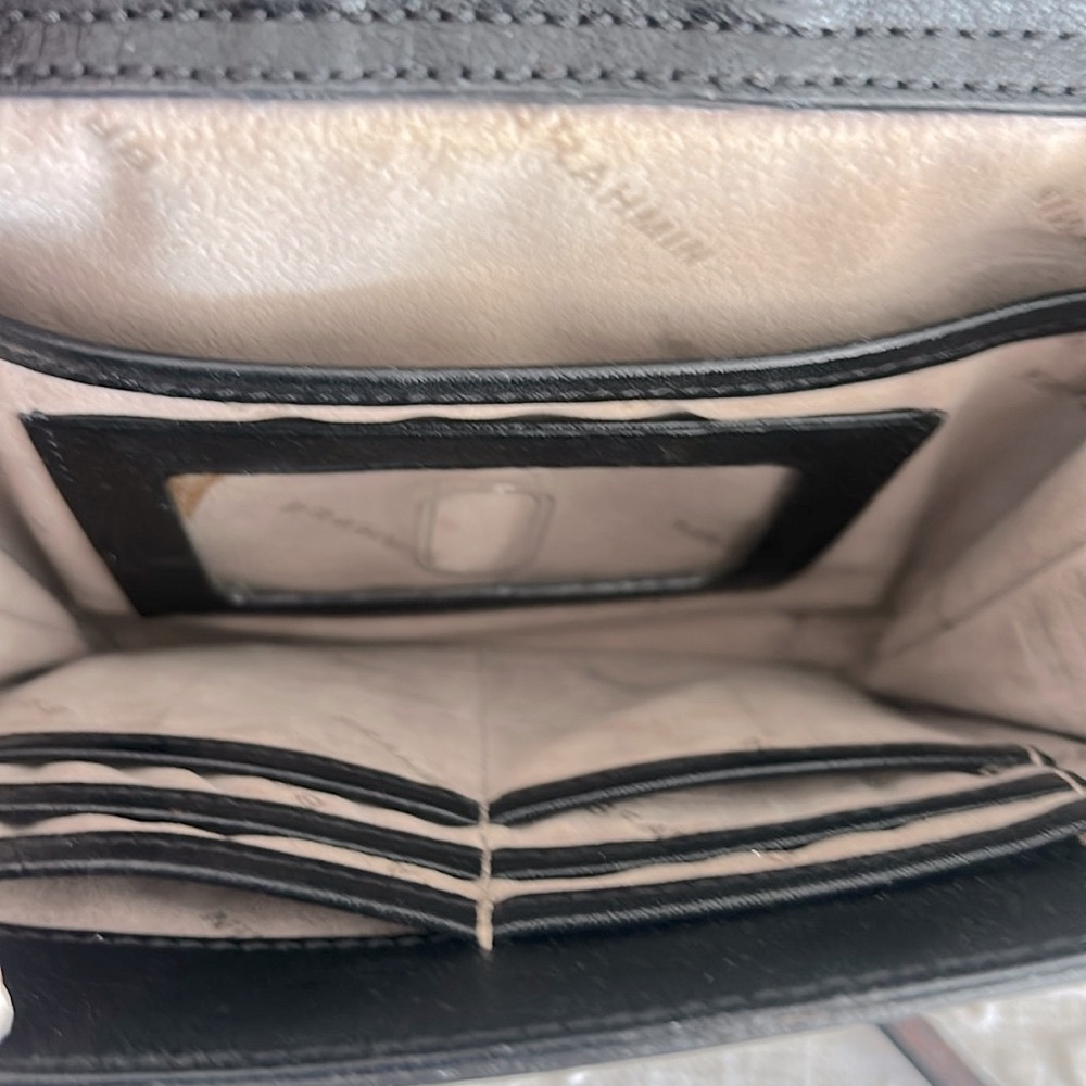 Brahmin Mimosa Tuscan Black/Croc Embossed Trim Crossbody Bag - Picture 9 of 16